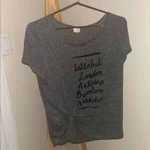 T.La Gray Tie Front Short Sleeve T-Shirt